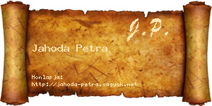 Jahoda Petra névjegykártya